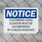 Signmission Customers Using Elevator Must Be Accompanied OSHA Notice Sign, Plastic, 10in W x 7in L, 2PK OS-2PACK-NS-P-710-L-10882 - alternate 4
